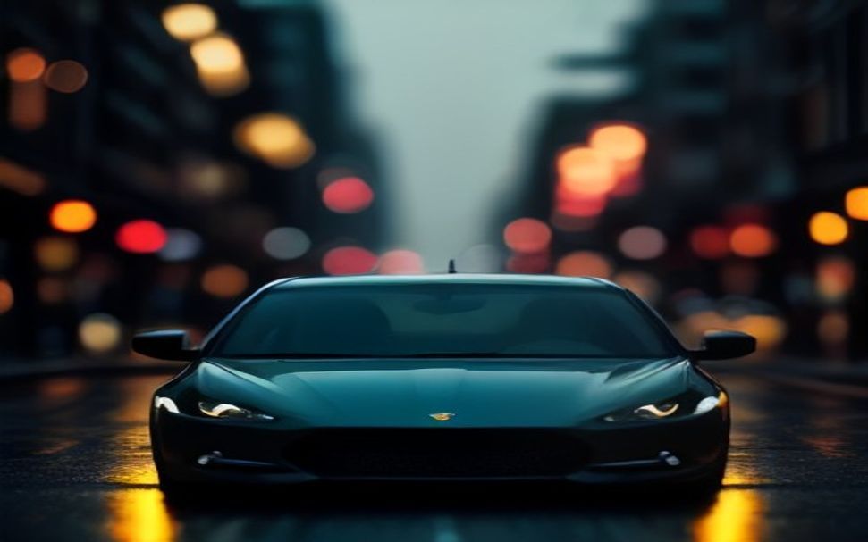 Night-time car commercial still for a Seed Audio 2.0 advertising example